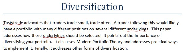 russrich's tweet image. #tastytrade Is your portfolio diversified?  Is it important?  How/why to do it?  See my paper at tinyurl.com/mvjmhkc