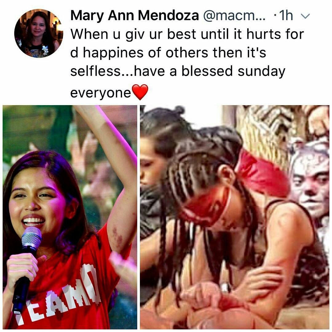 We shared ur feelings <a href="/macmendoza75/">Mary Ann Mendoza</a>  the battle scars just to give us joy ❤❤❤ so proud of your daughter 👏👏👏 #ALDUBBarkadsGoalWins