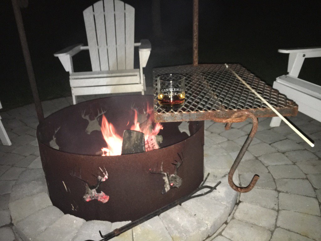 Awesome night out by the firepit with my Gentleman Jack.