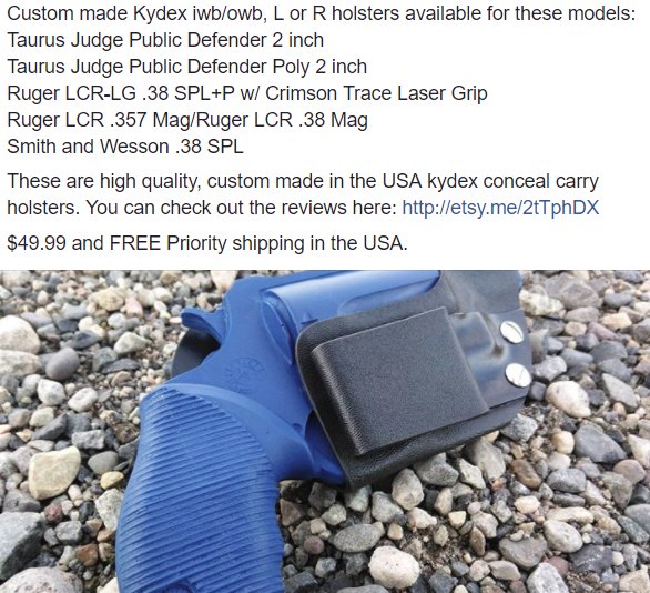RavenStagKnives's tweet photo. Kydex Conceal Carry holsters that I current have available Free Priority shipping in the USA. No Etsy acct needed  https://t.co/iXT9qvzDcc https://t.co/VP5XGox5Mj