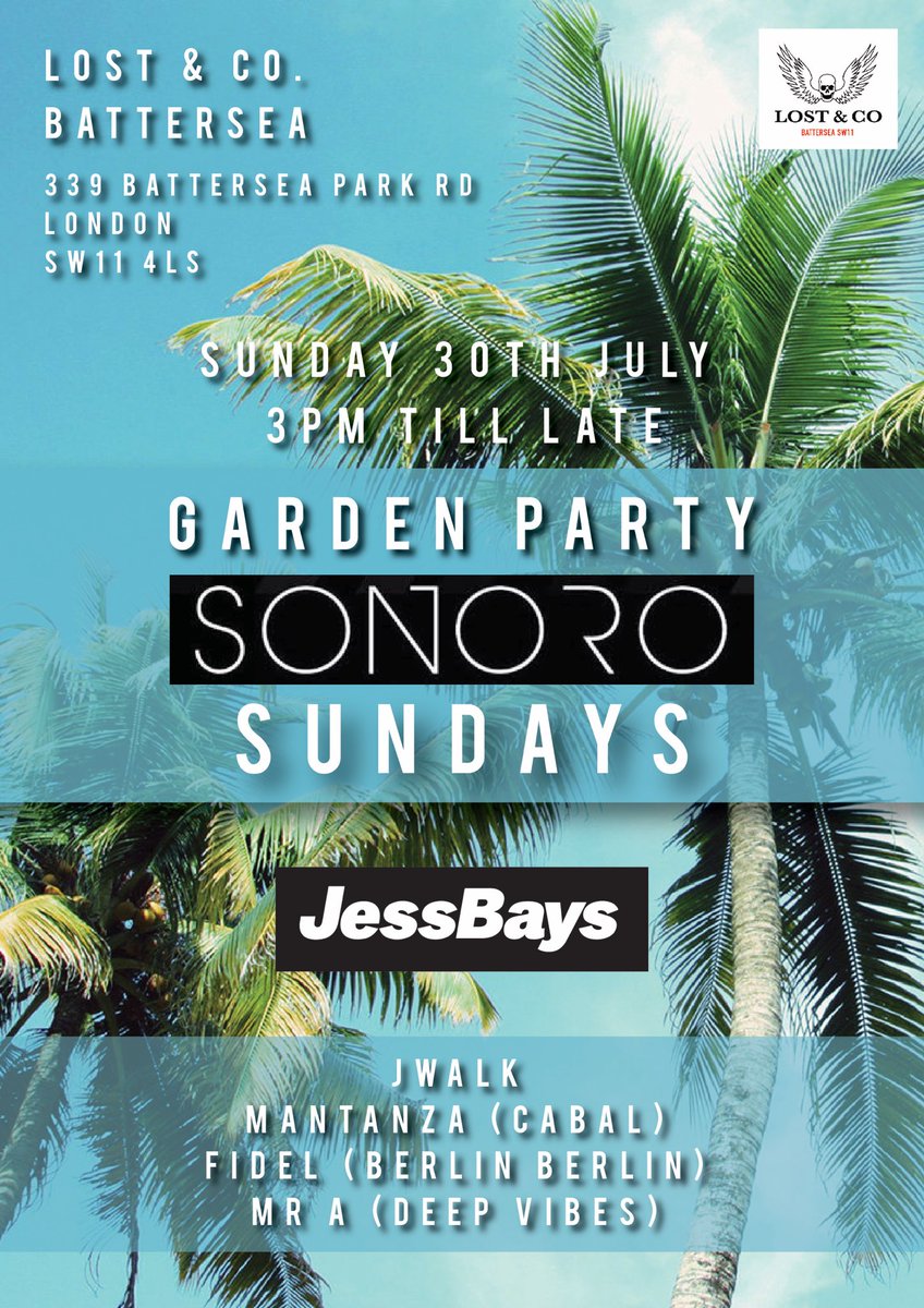 SONORO_LDN's tweet photo. TODAY IS THE DAY
#SonoroSundays at Lost & Co Battersea ๐๐ป
3pm till late โ๏ธ๐ด๐ป๐น๐ท๐๐๐ผ https://t.co/PV48lNXTQQ