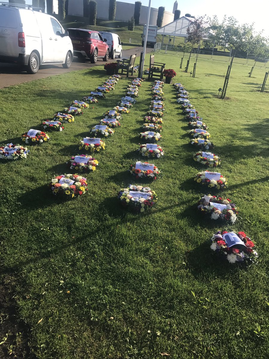 All the wreaths laid ready for @UK_COPS service today. Hope you all have a wonderful day and thank you @Nat_Mem_Arb #COPS2017