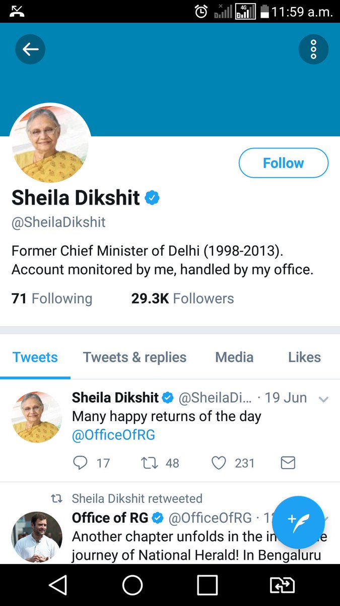 IndianMuslimV's tweet photo. @SheilaDikhsit @MohdZiauddinKh3 @laluprasadrjd This is her real twitter. This parody account is handled by brainless bakth. Shows the color.Ram Nam is for Hindus, not for RSS hypocrites. https://t.co/4SffQbUNXM