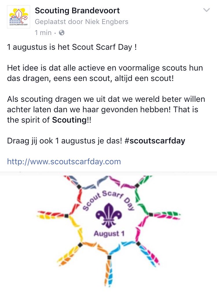 #scoutscarfday Eens een Scout, altijd een Scout!!