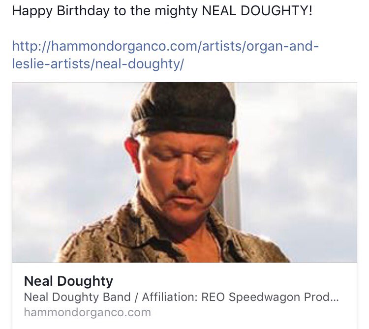 Happy happy birthday to our mighty Hammond brother Neal Doughty!     