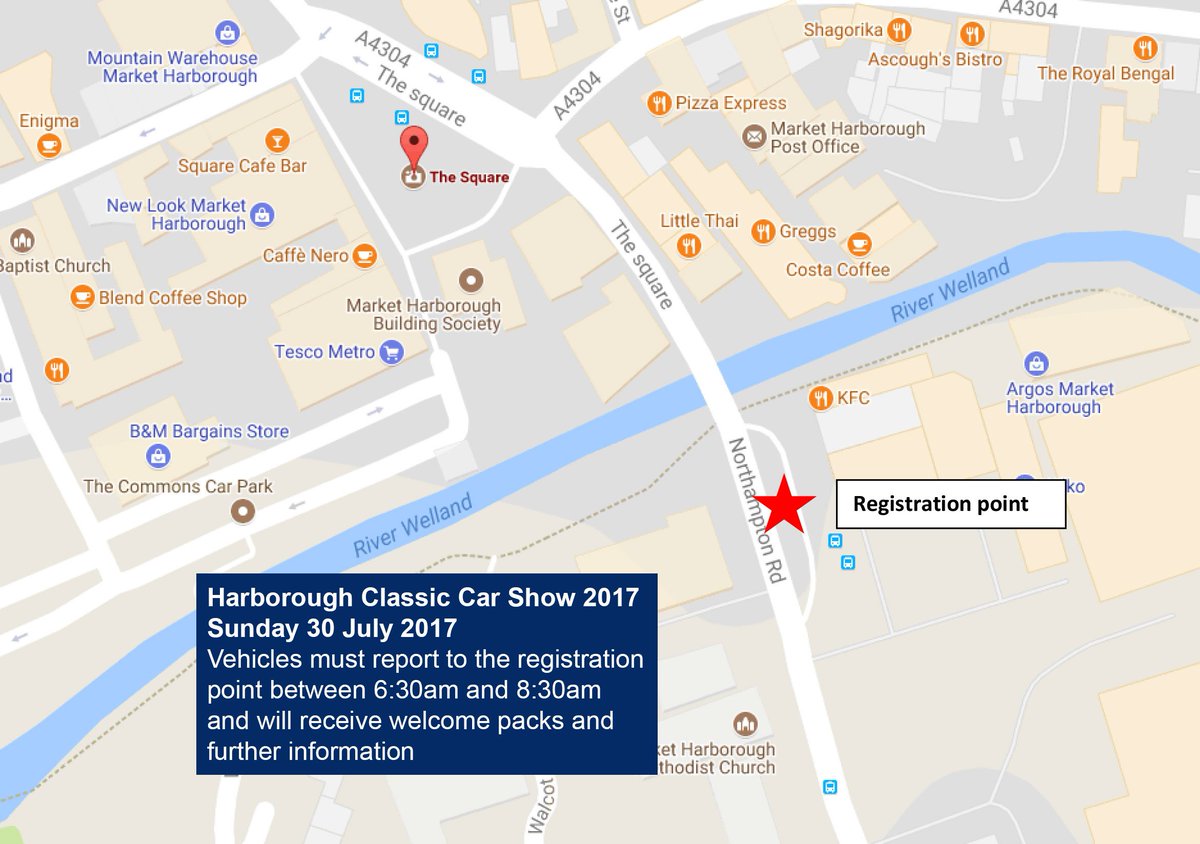 Registration for cars at #Harborough Classic Car Show open 6.30-8.30am today by Harborough Market, Northampton Road ow.ly/yRvx30dXhY0