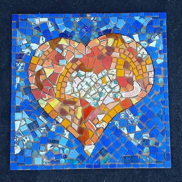 #Heart made by #community at Central Ave Jazz Fest #southla #artheals #color #mosaic #art #orange #blue