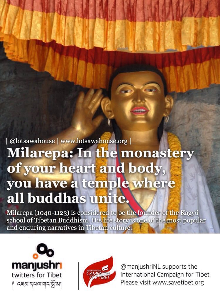 manjushriNL's tweet photo. #Milarepa: In the monastery of your heart and body, you have a temple where all buddhas unite.

#불 #Tibet #Buddha #Dharma #Sangha #DalaiLama https://t.co/sB3gDTG5KU