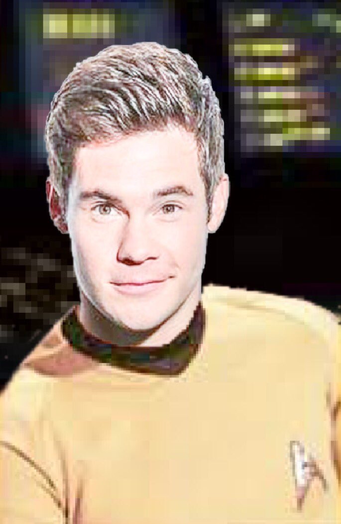 JamboBienvenue's tweet photo. I just saw @ADAMDEVINE as a young Capt. Kirk in my minds eye. Perhaps if @startrekcbs ever decides to introduce the character to the show... https://t.co/mhvyqV7Tin