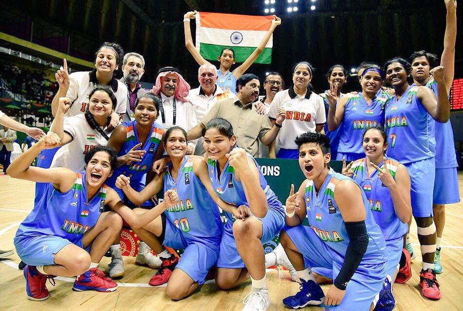 INCIndia's tweet photo. Congratulations to the Indian Women's Basketball team on winning the #FIBAAsiaCupWomen2017! You have made us very proud! 🏀 https://t.co/b9NM1tPRex