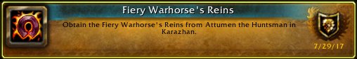dipreenz's tweet photo. I just earned the [Fiery Warhorse's Reins] Achievement! #Warcraft https://t.co/7hB0JNyqQ5