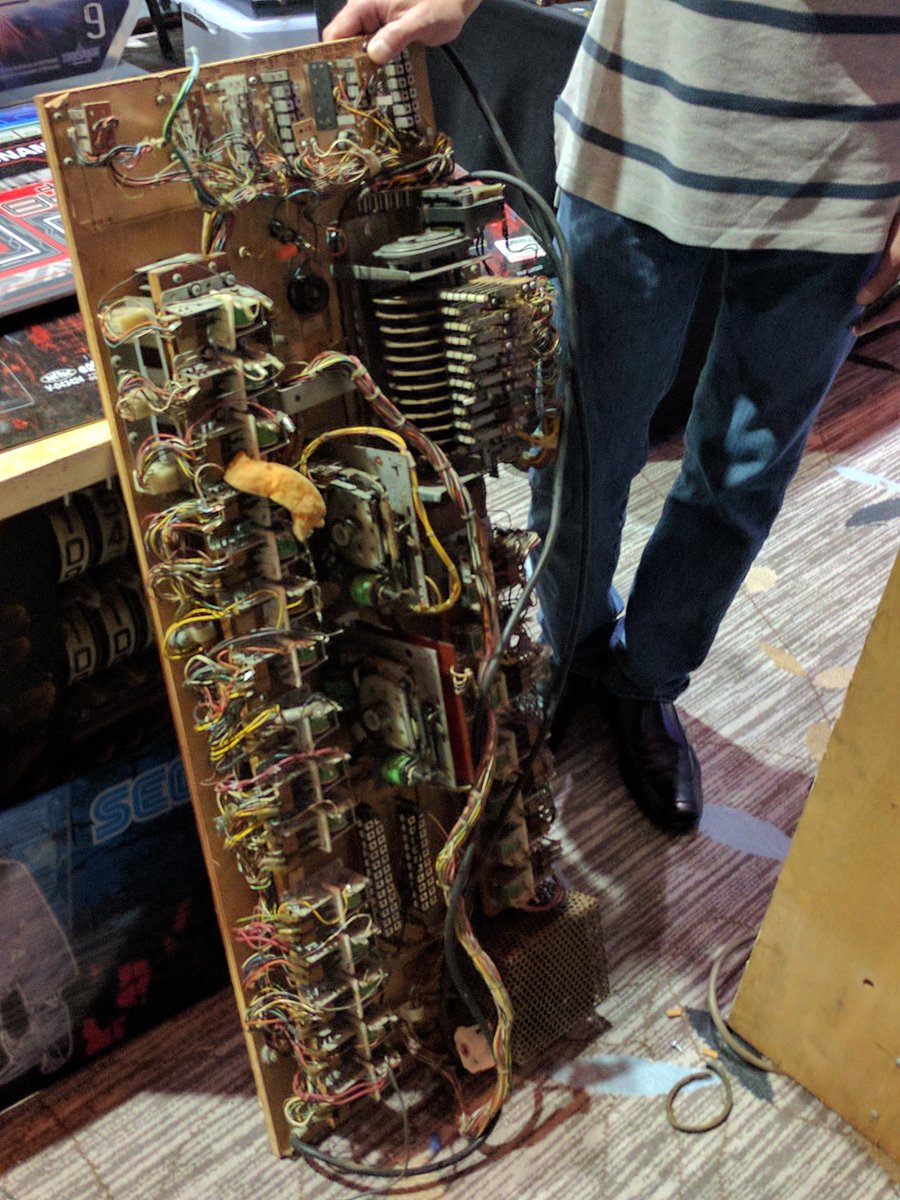 Innards of an old school pinball game. "RAM" on the left ...
