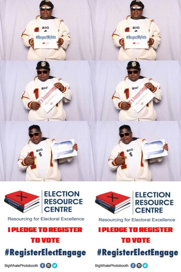 ercafrica's tweet image. DJ Big $ endorses #iPledgetoRegister campaign - tell your friends to do the same - happy Sunday! #RegisterElectEngage #thevoteworks2018