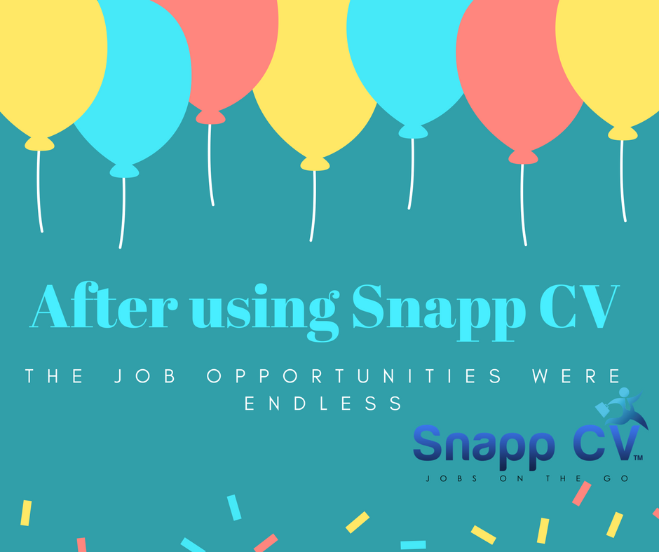 snappcv's tweet photo. The options are endless when it comes to job searching and #snappCv just makes the whole process is easier, find the right job for you https://t.co/vBipxjDJlc
