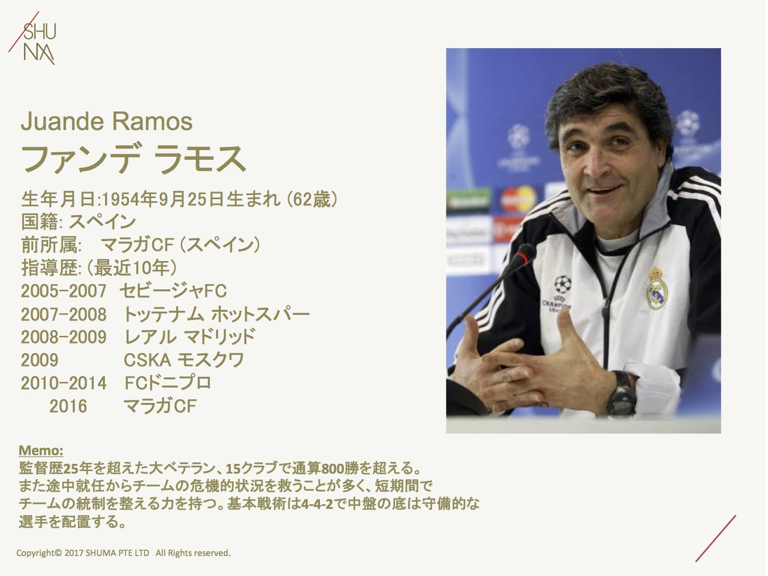 Tatsuo Ryoto 良藤 辰夫 Shuma の Our Family が更新されました 監督歴25年通算800勝を数え 嘗てレアルマドリードや トッテナムなどで指揮 Junderamos ファンデラモス Shuma 蹴馬