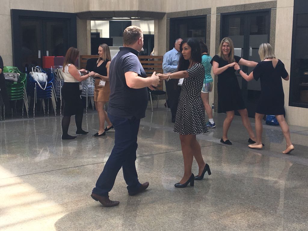 Our Global Sports and Inclusion Day in full swing at London headquarters!  Walking, running and salsa classes all on offer. #GSID #BeMore