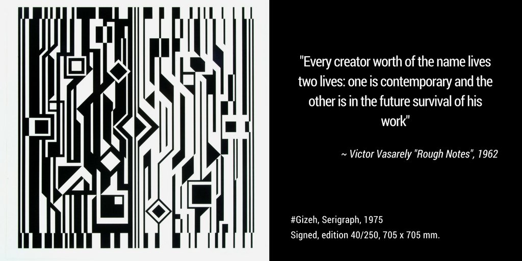 PanArtConnect's tweet photo. #Artwork of the day| #VictorVasarely (1906-1997)
#Vasarely #opart #serigraph #gizeh #contemporaryart #RoughNotes https://t.co/okWzTIv1N2
