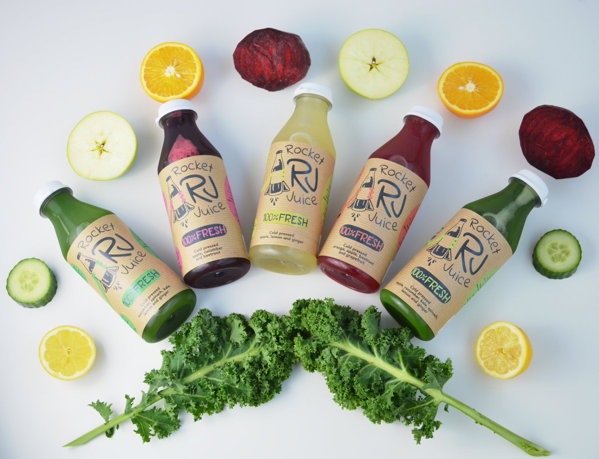 Juices packed full of fresh fruit and veg. 
Drink the rainbow.