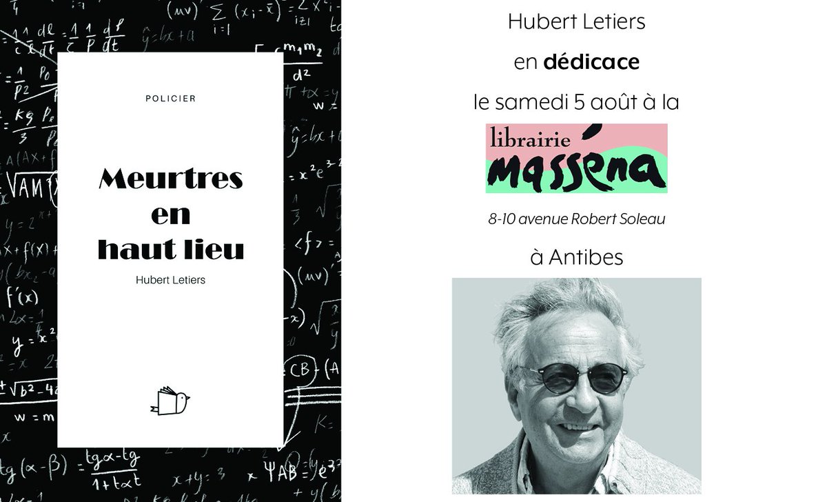 Rmybook's tweet photo. Hubert Letiers #dédicace #MeurtresEnHautLieu samedi 5 août à la Librairie Massena d'Antibes !
https://t.co/WckSPBh3as https://t.co/0S4cw87Oss