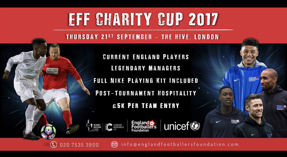 EFFCharity's tweet photo. Sixteen teams, sixteen legendary managers... ONE coveted EFFCharity Cup 🏆 proudly supporting the @BobbyMooreFund and @UNICEF_uk https://t.co/uJQluMF0xl