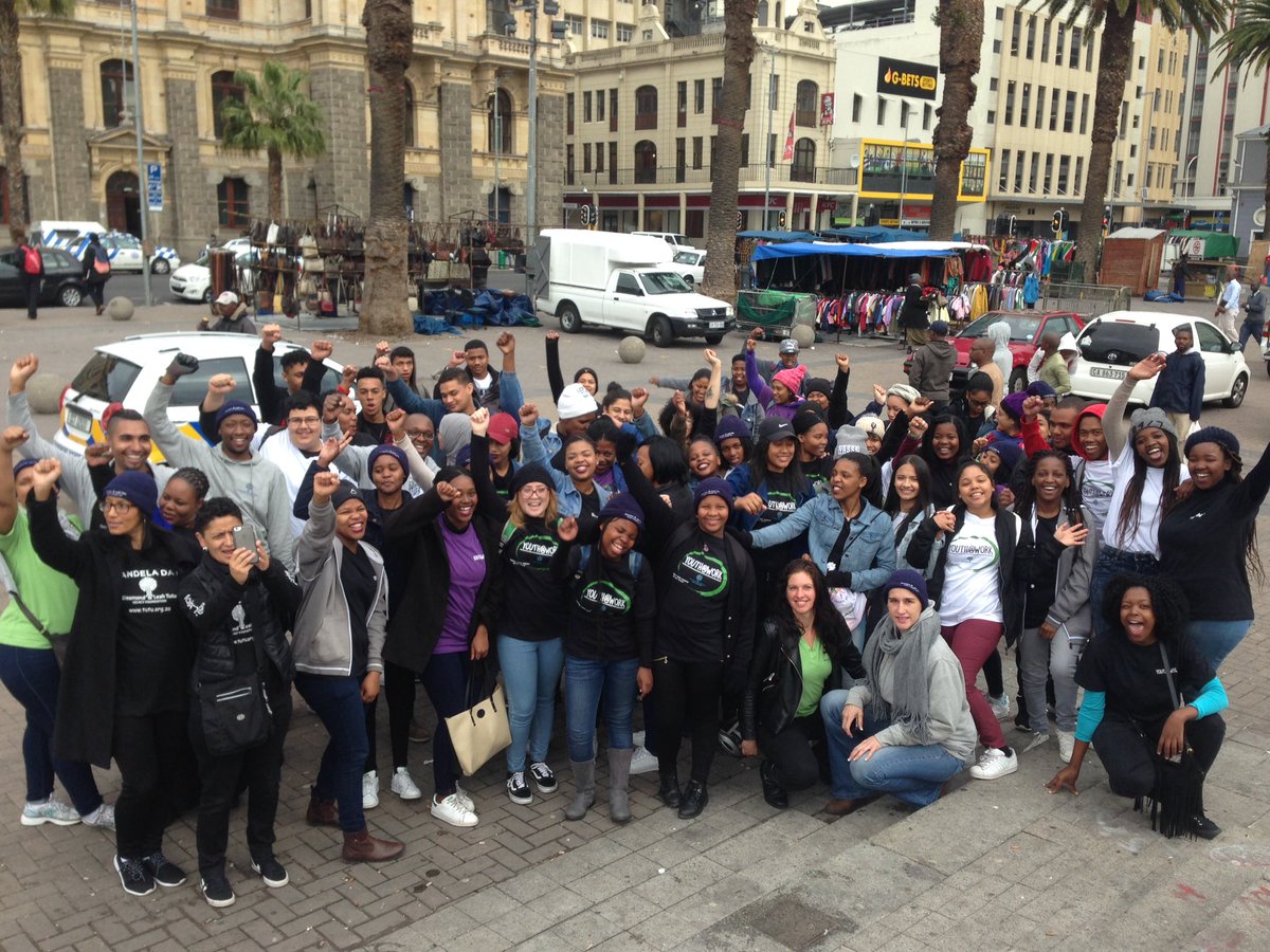 TheTutuLegacy's tweet photo. #DLTLF #YouthAtWork on Grand Parade @CapeTown ready to serve warm soup for #MandelaDay https://t.co/sX6oQBPywi