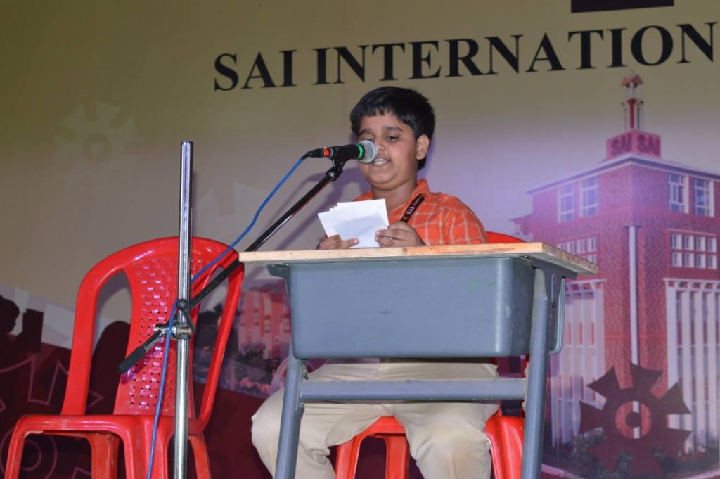 SAI_Edu_In's tweet photo. The little students displayed excellent presentation skills while reading out the news at the 'News Line' competition held at #SAISchool https://t.co/9X85pLyYyO