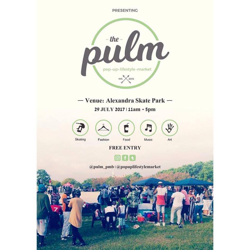 PMBGigGuide's tweet photo. #PULM29JULY17 POP UP LIFESTYLE MARKET  DATE : 29 JULY 2017  VENUE : ALEXANDRA SKATE PARK  TIME : 11AM - 5PM @PULM_PMB https://t.co/ZovSDKEOHr