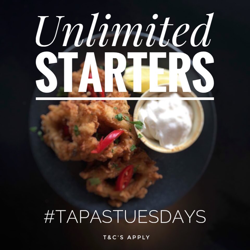 CrustShirley's tweet photo. Order a main meal to eat as many starters as you please! #TapasTuesdays #FreeStarters #Solihull https://t.co/ksOzZgGVv3