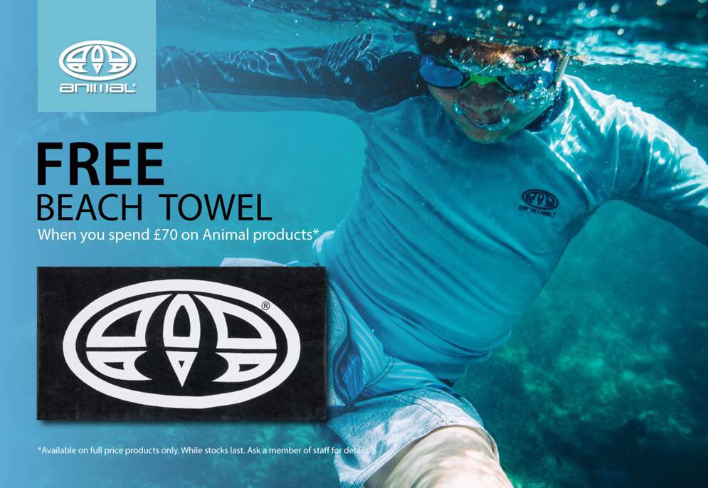 annscottagesurf's tweet photo. Summer holidays are nearly here 👋🏻☀️ - why not treat the family?! 

Spend £70 or more on full price Animal product &amp; receive a FREE towel 👊🏻 https://t.co/TMg9CmaPBl