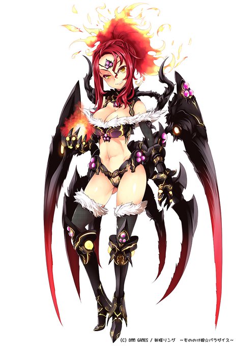 過去絵シリーズ。女郎蜘蛛ちゃん。最初ノーマルレアリティのキャラだったのがデザイン見せたらやっぱ「ハイレアにしましょう」ということになった思い出 