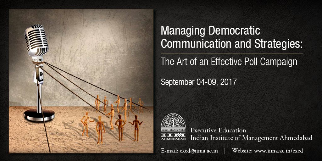 IIMAExeEdu's tweet photo. What makes an electoral campaign successful? Learn many more aspects at @IIMAExeEdu @IIMAhmedabad. Visit https://t.co/hyoCWsA6RN https://t.co/MACBAfghq7