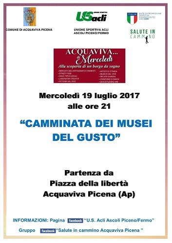 Lopinionista's tweet photo. “Camminata dei musei del gusto” il 19 luglio ad Acquaviva Picena #newsmarche https://t.co/5kG2jzYfFM https://t.co/w3ELpTqn0y