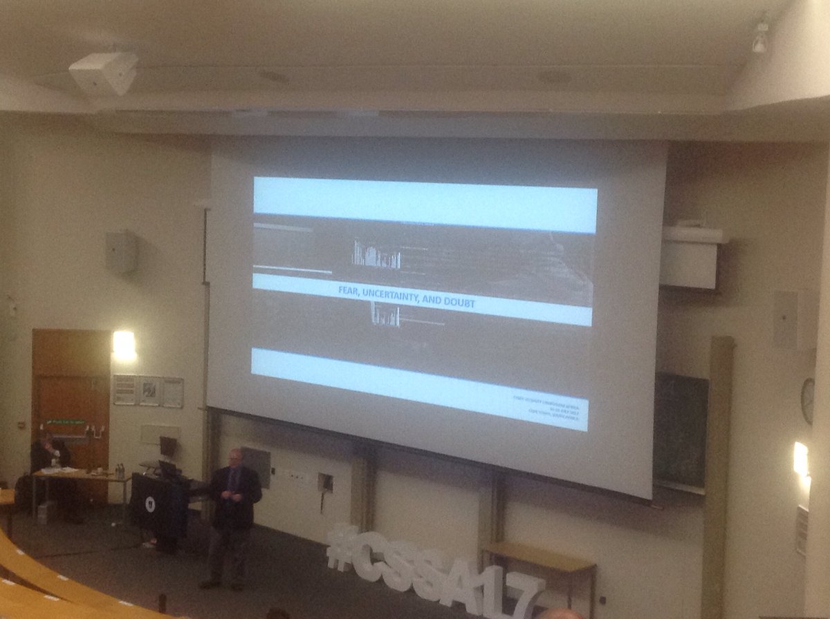 bruce_fielies's tweet photo. Fear, uncertainty &amp; doubt #CSSA17 https://t.co/tcIrLz9YRe