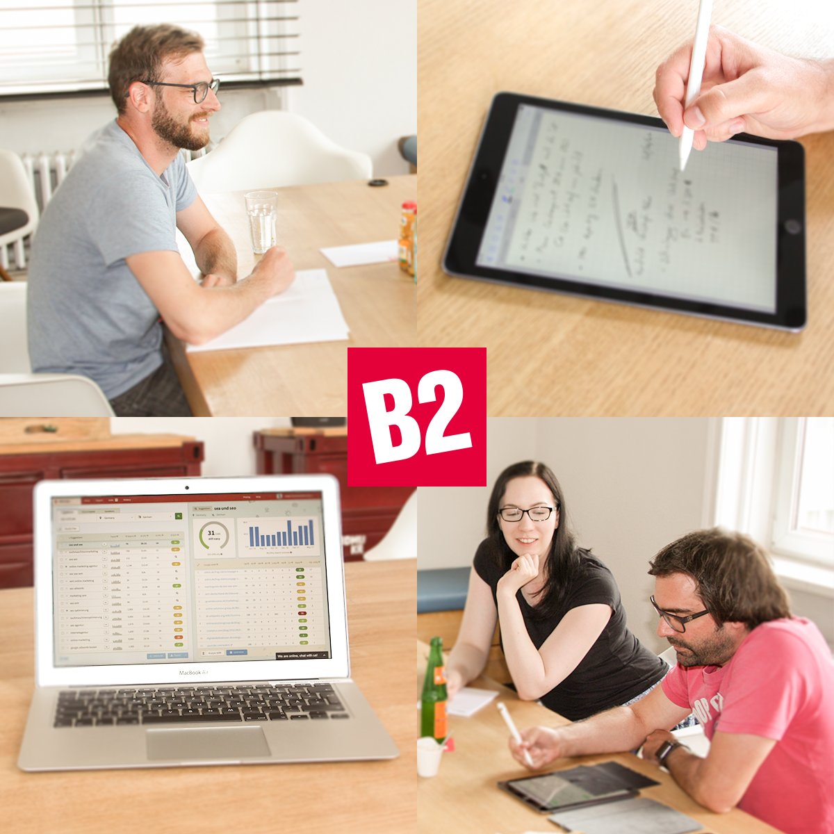 B2Werbeagentur's tweet photo. Ein Blick in unser #SEO/#SEA-Weekly: Hier nehmen wir Trends, Prozesse & Projekte unter die Lupe und schaffen echte Lösungen! #B2busy #B2day https://t.co/rw4qKkljYP