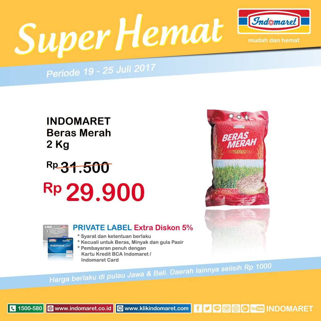 Indomaret On Twitter Indomaret Beras Merah 2kg Hanya Rp 29 900 Periode 19 25 Juli 2017 Superhemat S T Co Gvyo4bumlr Indomaret On Twitter Indomaret Beras Merah 2kg Hanya Rp 29 900 Periode 19 25 Juli 2017 Superhemat S T Co Gvyo4bumlr