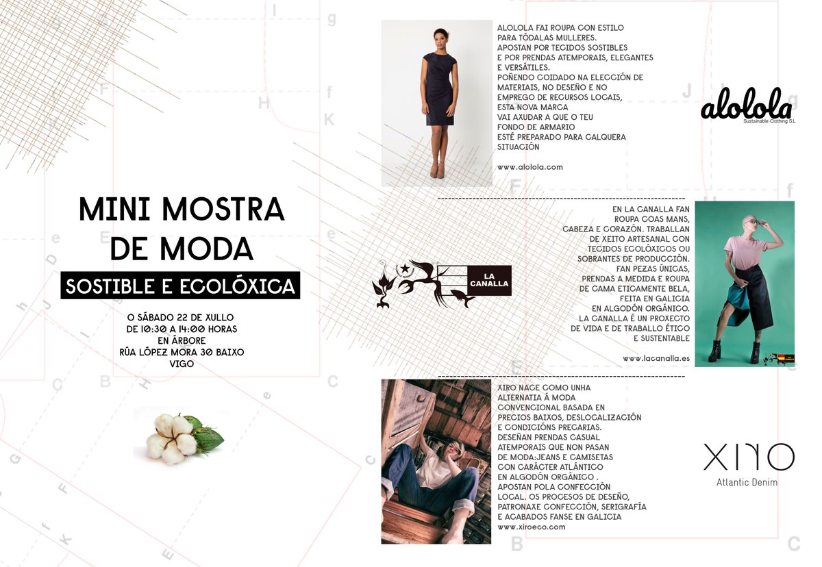 Este sábado en Árbore- Vigo os presentamos tres marcas sostenibles de diferentes estilos :) De 10:30 a 14:00. Os esperamos!