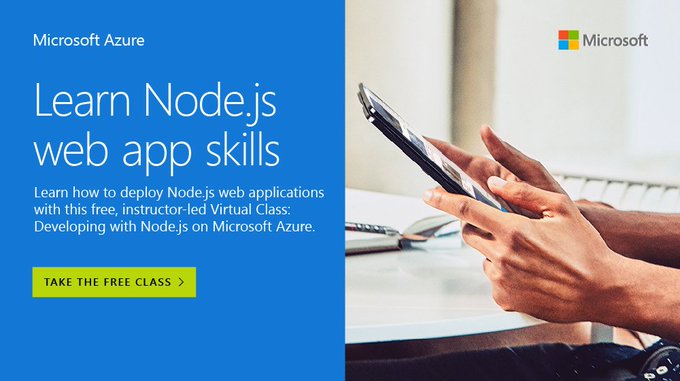 Hey #Devs! Learn how to develop & deploy Node.js web #apps in #Azure with this live virtual class: https://www.microsoft.com/handsonlabs/VirtualClass#page=1&sort=Newest