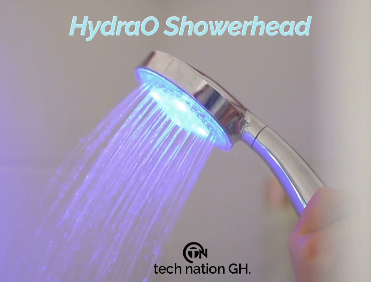 TechNationgh's tweet image. HYDRAO SMART SHOWERHEAD is the news on Tech TUESDAY today.This showerhead displays different colors based on the amount of water used.