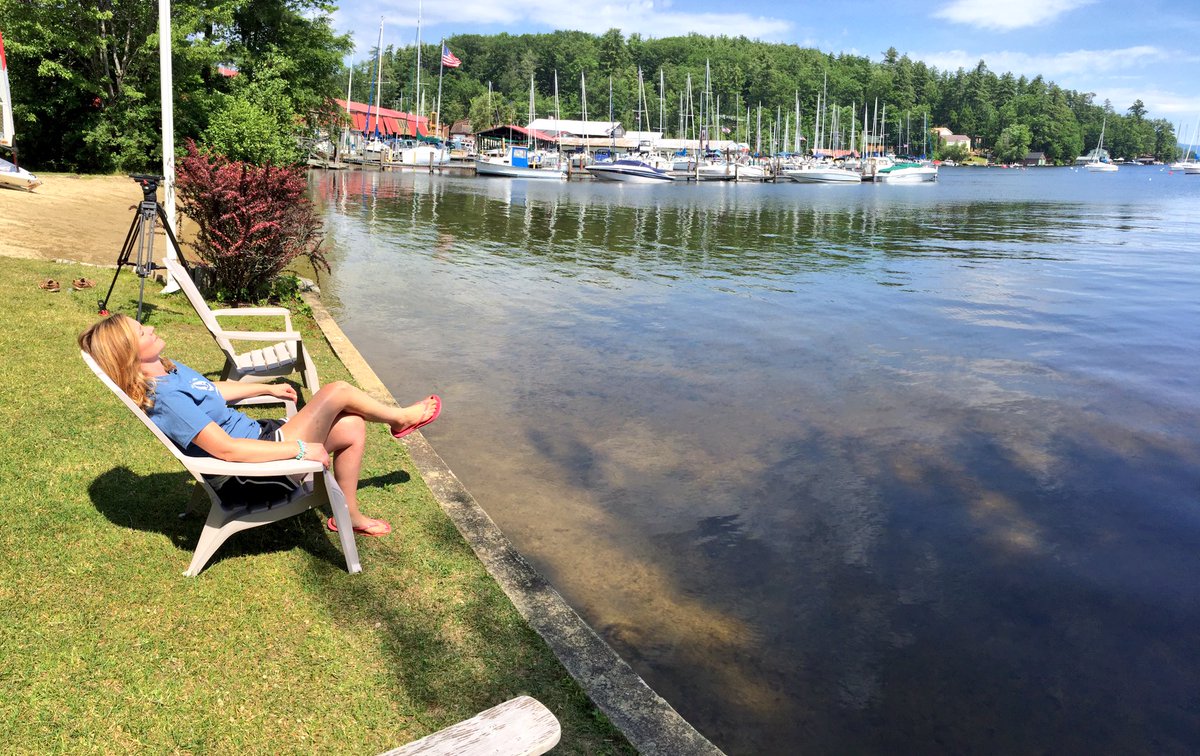 sean_wmur's tweet photo. "Anyone seen @ErinWMUR ?" @NHChronicle hanging out at Smith Cove in Gilford all week. #wmur #WorkMeditation #ErinToTheSetPlease #NHChronicle https://t.co/8Nf6N9kmqg