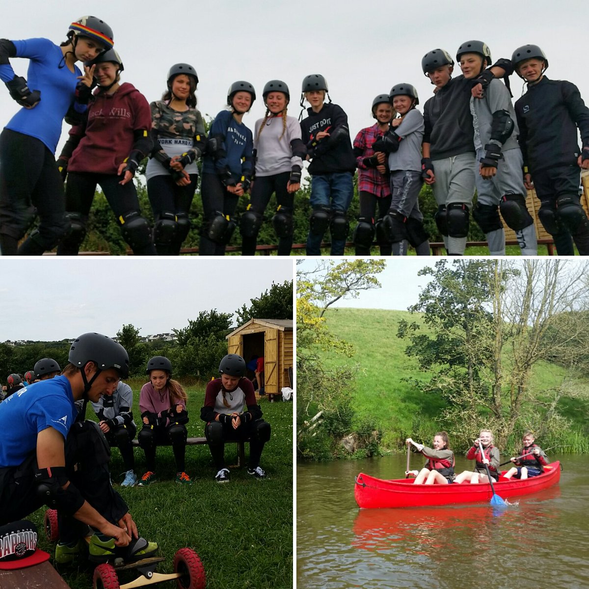 Canoeing and mountain boarding this morning! Look at this mean lot! #adventure