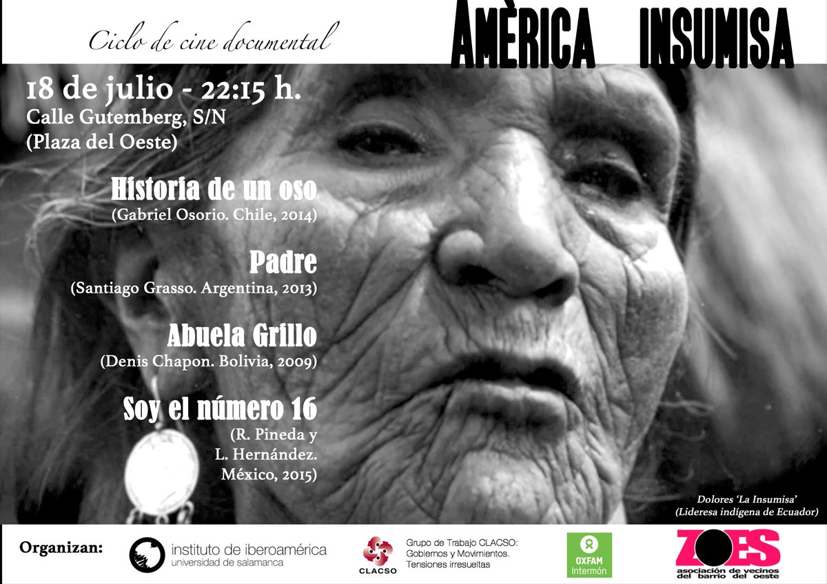 FcoSanchezL's tweet photo. Esta noche a partir de las 22:15 celebraremos el #CiclodeCineDocumental "América Insumisa" #CongresoFlacso2017 https://t.co/vVM2msRXFO