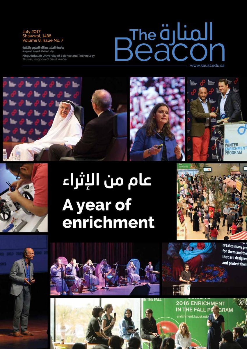 KAUST_News's tweet photo. The July edition of The Beacon is a special edition featuring a year's worth of stories from @EnrichAtKaust https://t.co/yY79jQDcKv #WEP2017 https://t.co/BIsE5Smp1i