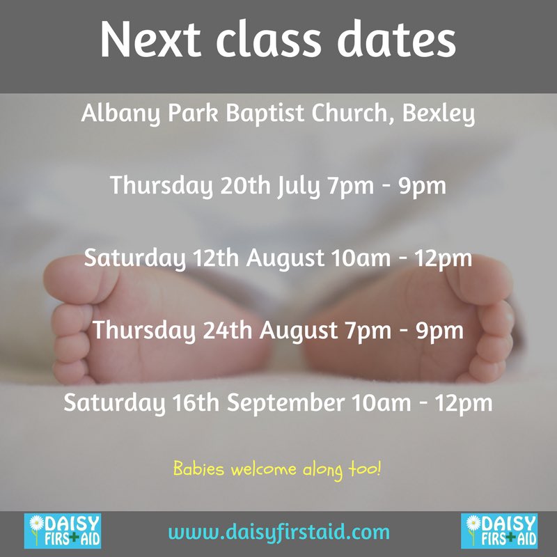 DFABexley's tweet photo. We can also come to you! Just get 4 or more people together and choose your date! #Daisyfirstaid #classdates #learncpr #choking #bexley https://t.co/6RhTfBIQn3