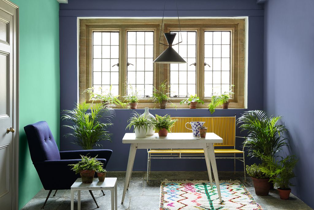 Our midcentury 1960s Italian armchair upholstered with rich blue linen in this picture from @littlegreenpaintcompany styled by <a href="/sdstyling/">Sally Denning</a>