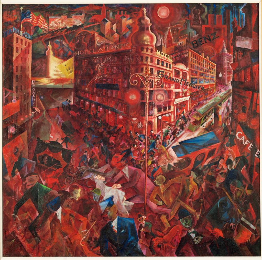 patriciacarles's tweet photo. #artinfluencesfilm #painting &amp; #Cinema  @ArtIntoFilm @backtothecinema
#Metropolis George Grosz #Murnau #Laurore La ville #expressionnisme https://t.co/nOuKSUMoMd