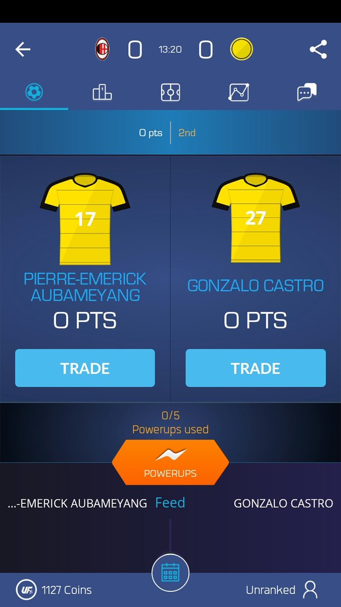 justgerian's tweet photo. I just drafted Pierre-Emerick Aubameyang &amp; Gonzalo Castro on @UltimateFanLive for #ACMilan v #BVB https://t.co/oPlXQePuM1