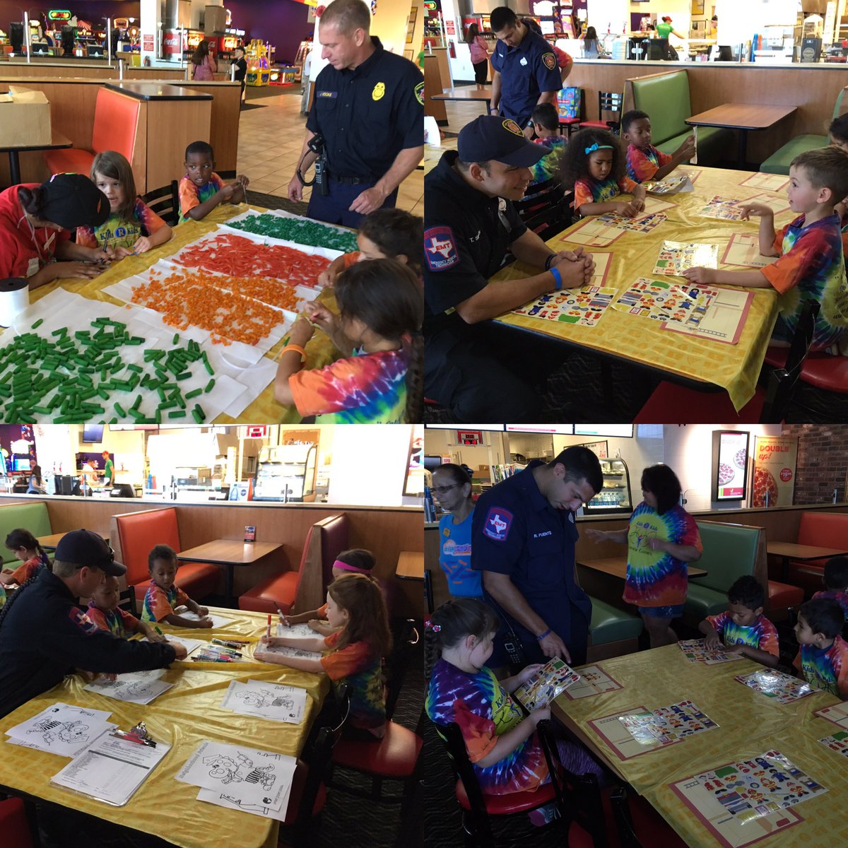 KRKLibertyField's tweet photo. SAFD (San Antonio FireDepartment) Firefighters 👨‍🚒 Interacting with the kids. #SAFD #peterpiperpizza  #kidsrkids #coolestsummer #kidsday https://t.co/gzXuY1pBCl
