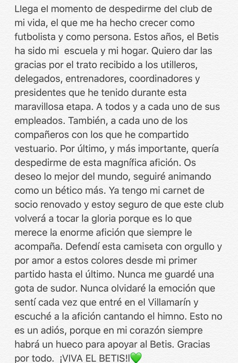DaniCeballos46's tweet photo. 💚Adiós mi @RealBetis 💚 https://t.co/WiwWOoyKtV
