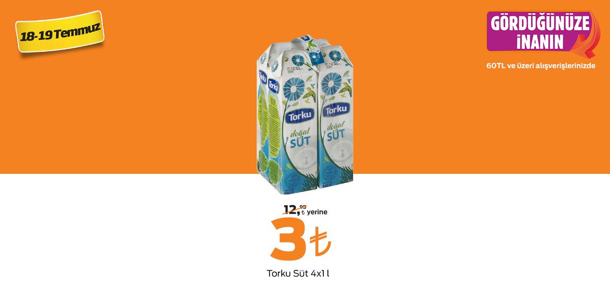 Migros_Turkiye's tweet photo. Doğallığı ve tazeliğiyle sevilen Torku Süt için gördüğünüze inanın veya Migros’a gelin, yakından bakın. https://t.co/TnqYH6nKgK https://t.co/2mgck5b2pW