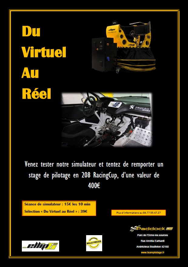 Teampilotage's tweet photo. Essayer notre simulateur et tentez de gagner un stage en 208RC ! Offre valable jusqu'au 31/07/17
Infos 04 77 55 47 27
#simulateur #paddock42 https://t.co/vbqrVo26FP